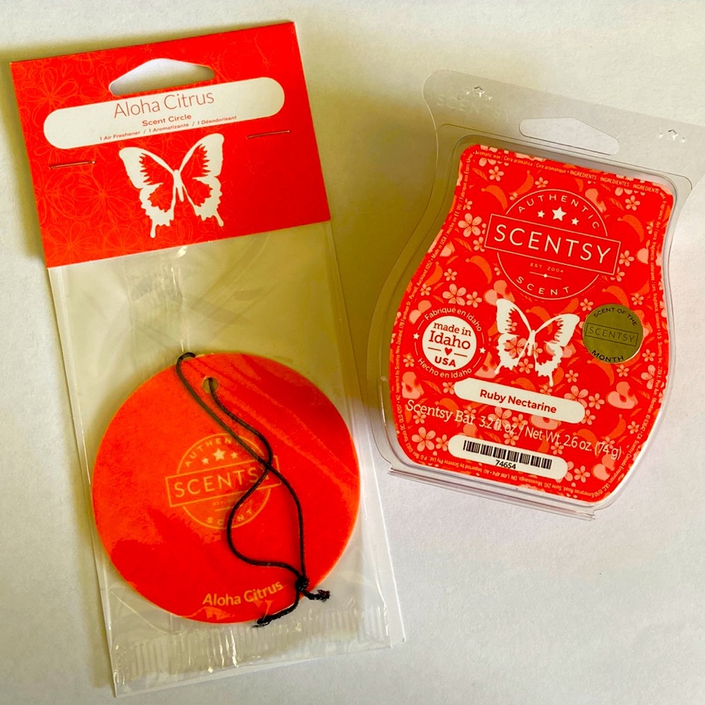 Scentsy Bar Ruby Nectarine & Scent Circle Aloha Citrus